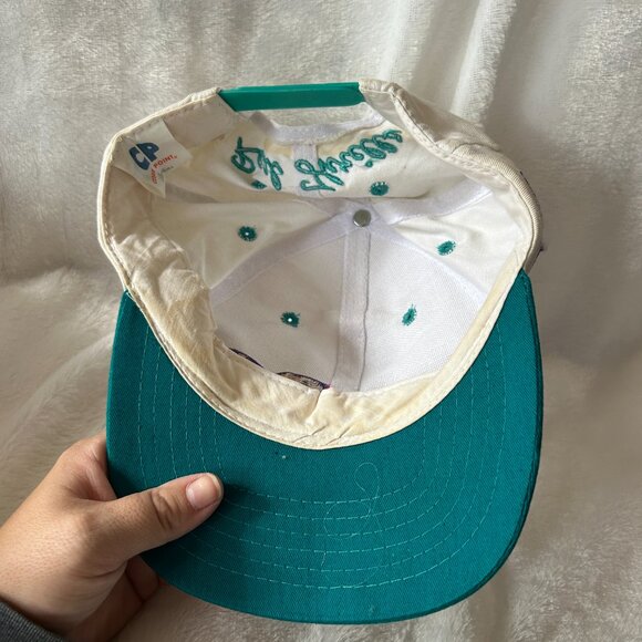 Cedar Point Amusement Park Adjustable Hat VINTAGE Turquoise White Embroidered - Picture 7 of 8